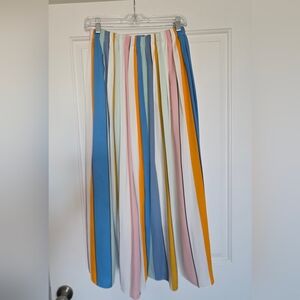 LOFT Striped Maxi Skirt in Blue, Pink, White, Yellow